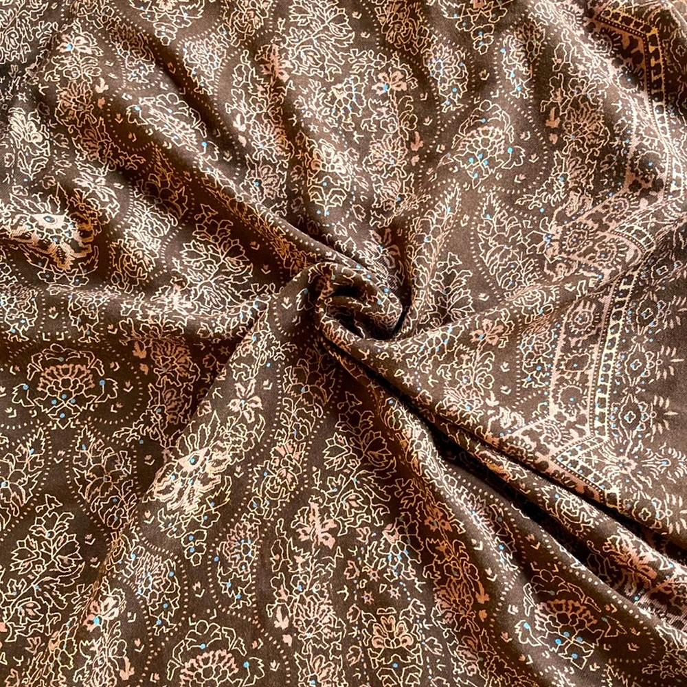 7 yds fabric, rich brown